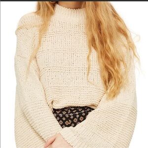 Like new, Top Shop Bell Sleeve Mockneck Sweater, Size US 6, fits like XS/S